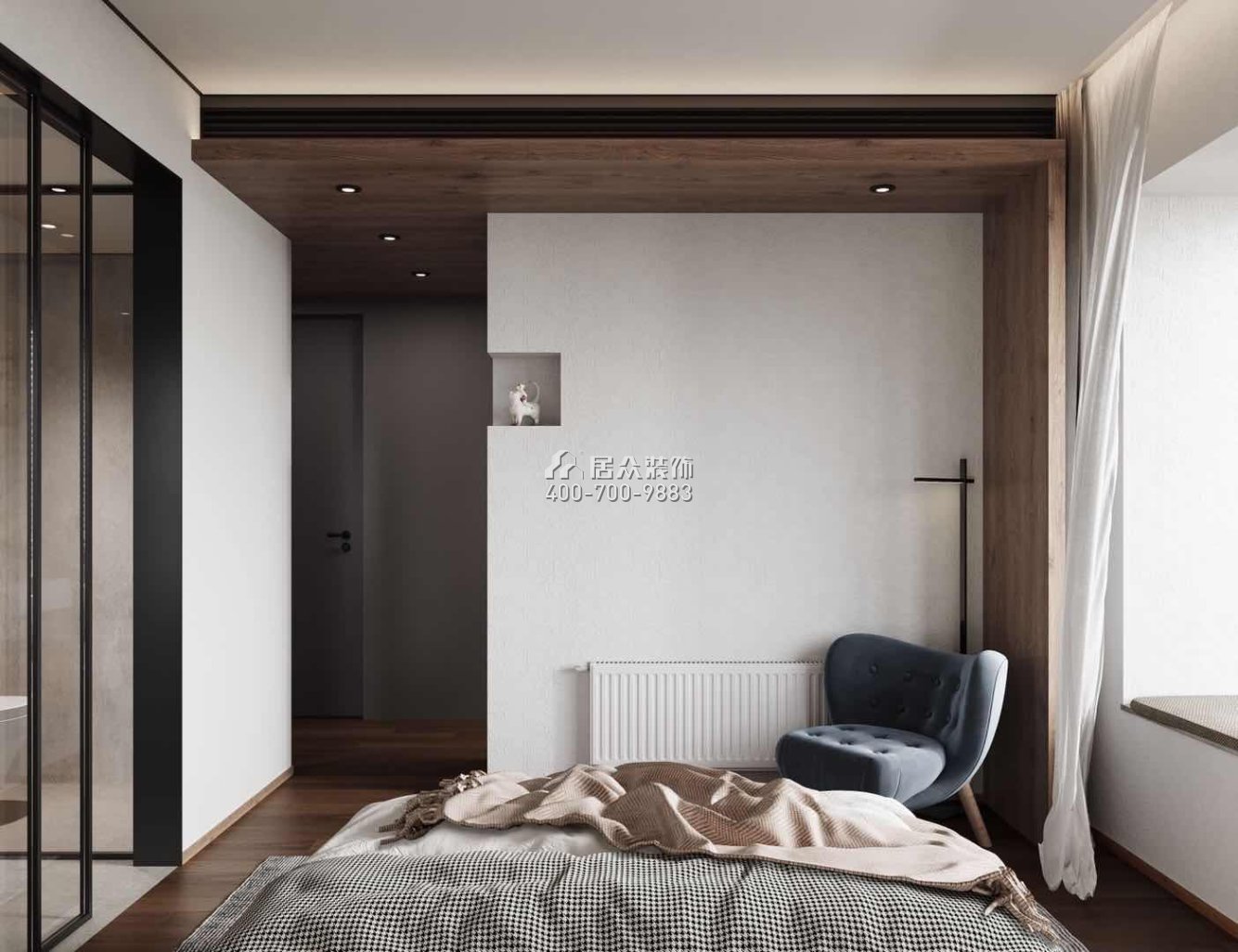 中建江山壹号197平方米现代简约风格平层户型卧室装修效果图