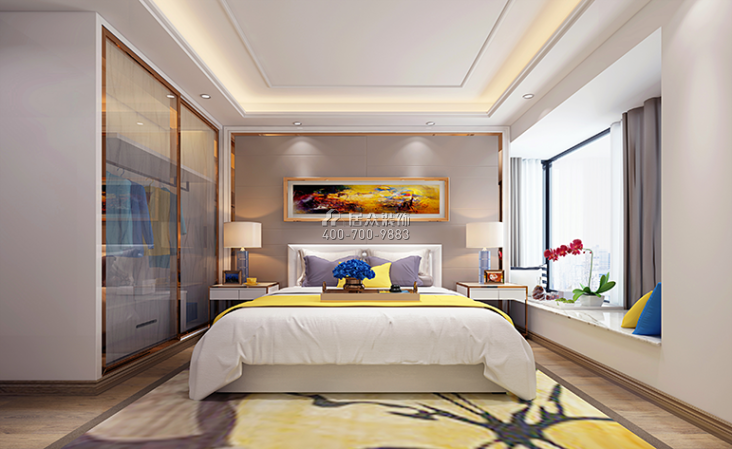 维港半岛240平方米欧式风格复式户型卧室装修效果图