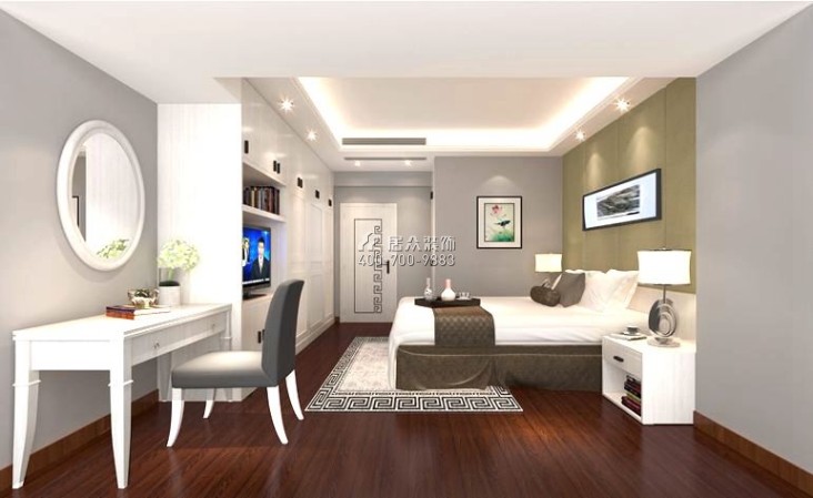 联发新天地120平方米中式风格平层户型卧室装修效果图