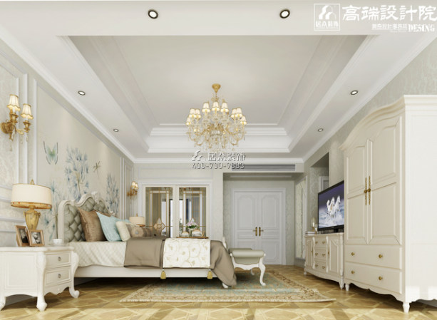 盈峰翠邸320平方米美式风格别墅户型卧室装修效果图