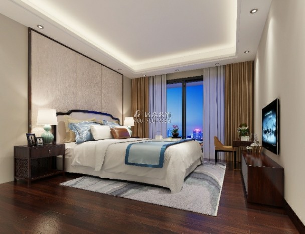 美的君蘭江山420平方米現代簡約風格平層戶型臥室裝修效果圖