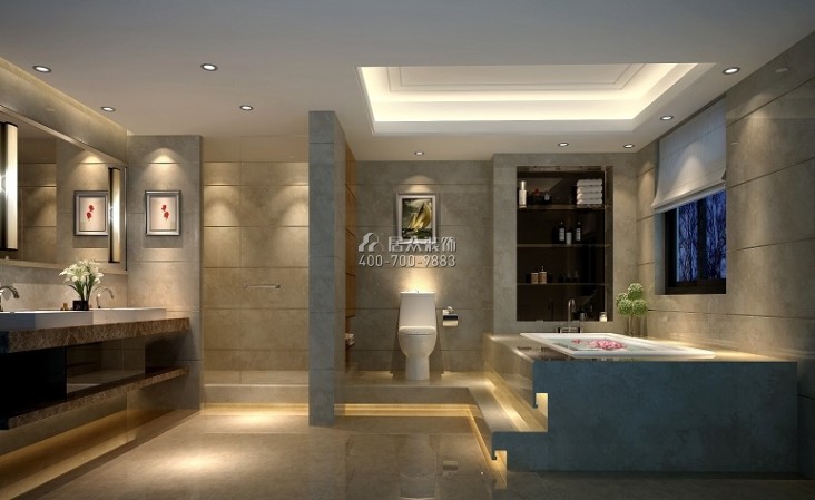 美的君兰高尔夫420平方米现代简约风格别墅户型客厅装修效果图