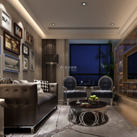 保利国际350平方米现代简约风格平层户型客厅装修效果图
