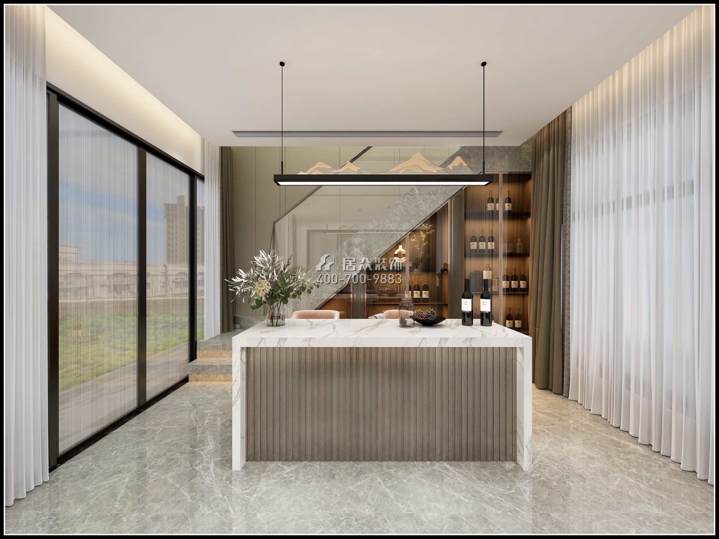 恒裕水墨兰亭360平方米中式风格复式户型家庭健身房（中国）科技有限公司官网效果图