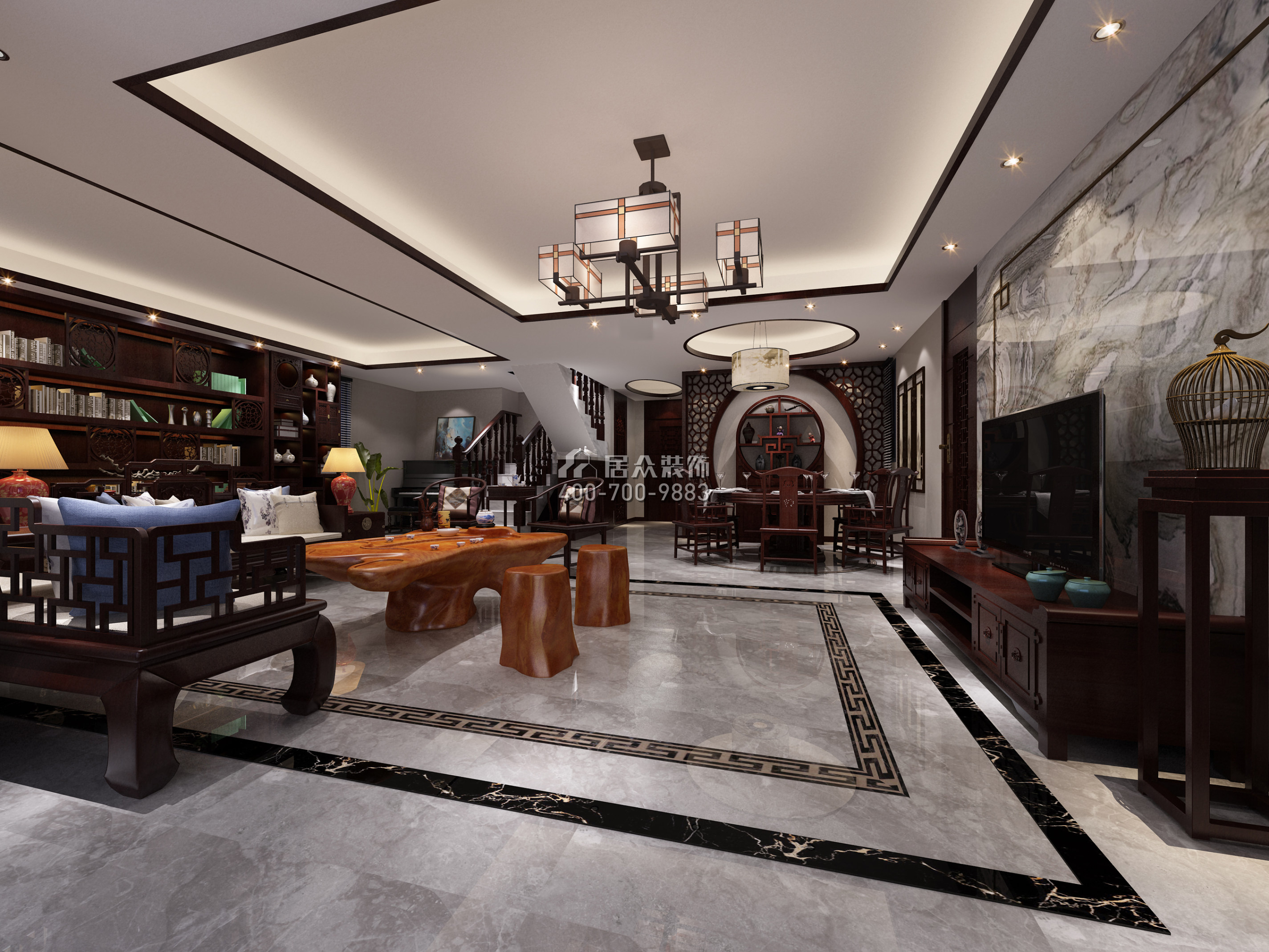 黄埔雅苑二期398平方米其他风格复式户型客厅装修效果图