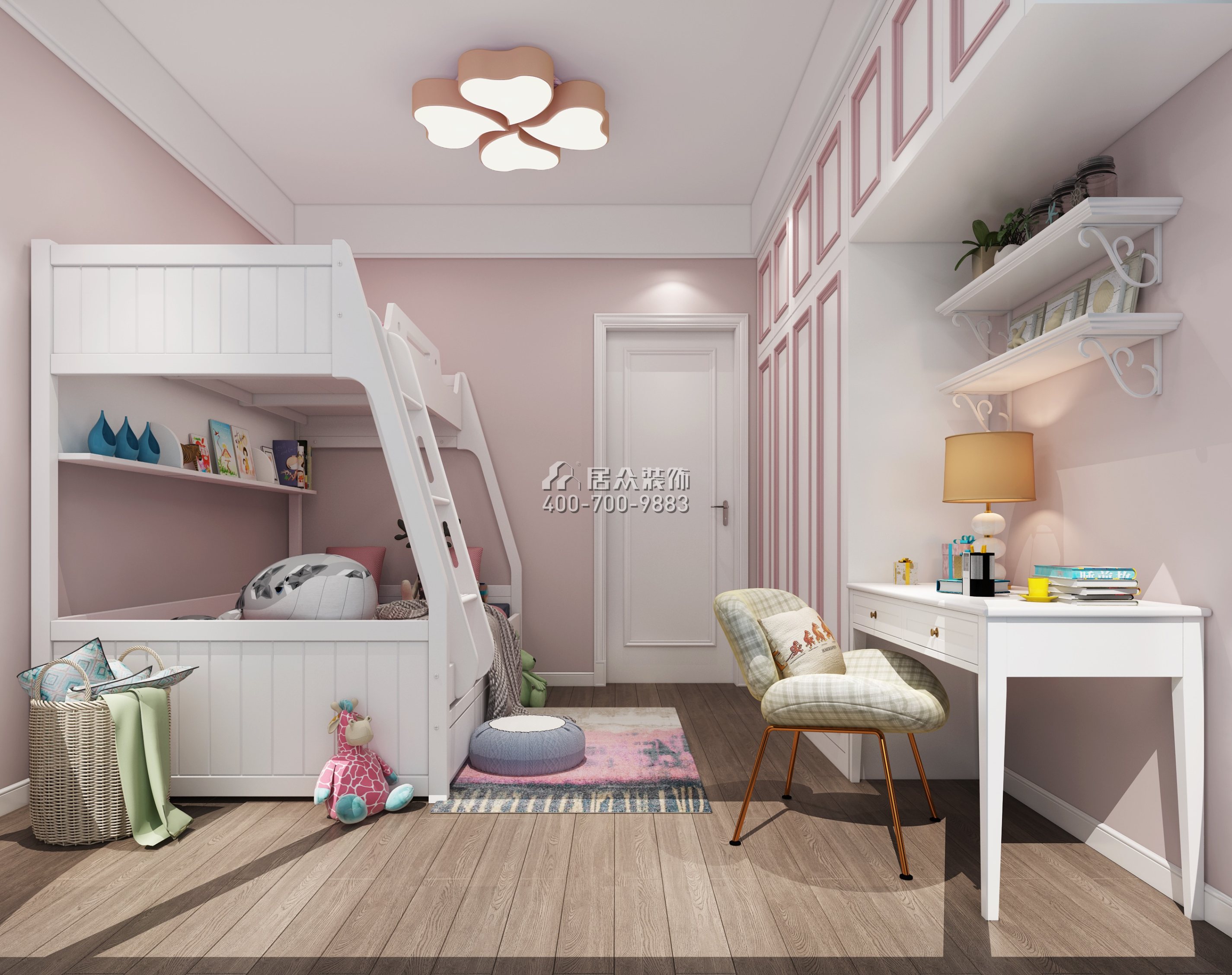 睿智华庭150平方米现代简约风格平层户型儿童房装修效果图