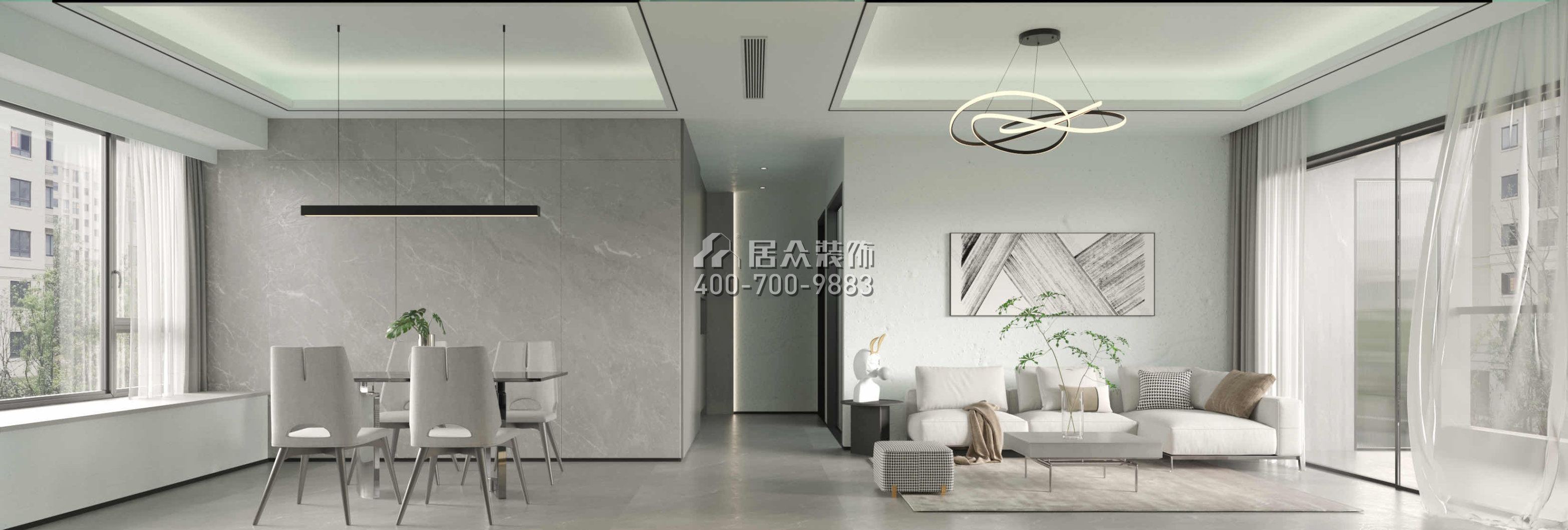 京基·御景峯110平方米现代简约风格平层户型卧室装修效果图