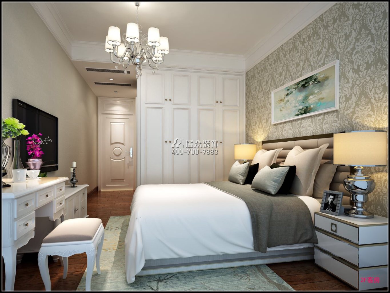 观园550平方米欧式风格别墅户型卧室装修效果图