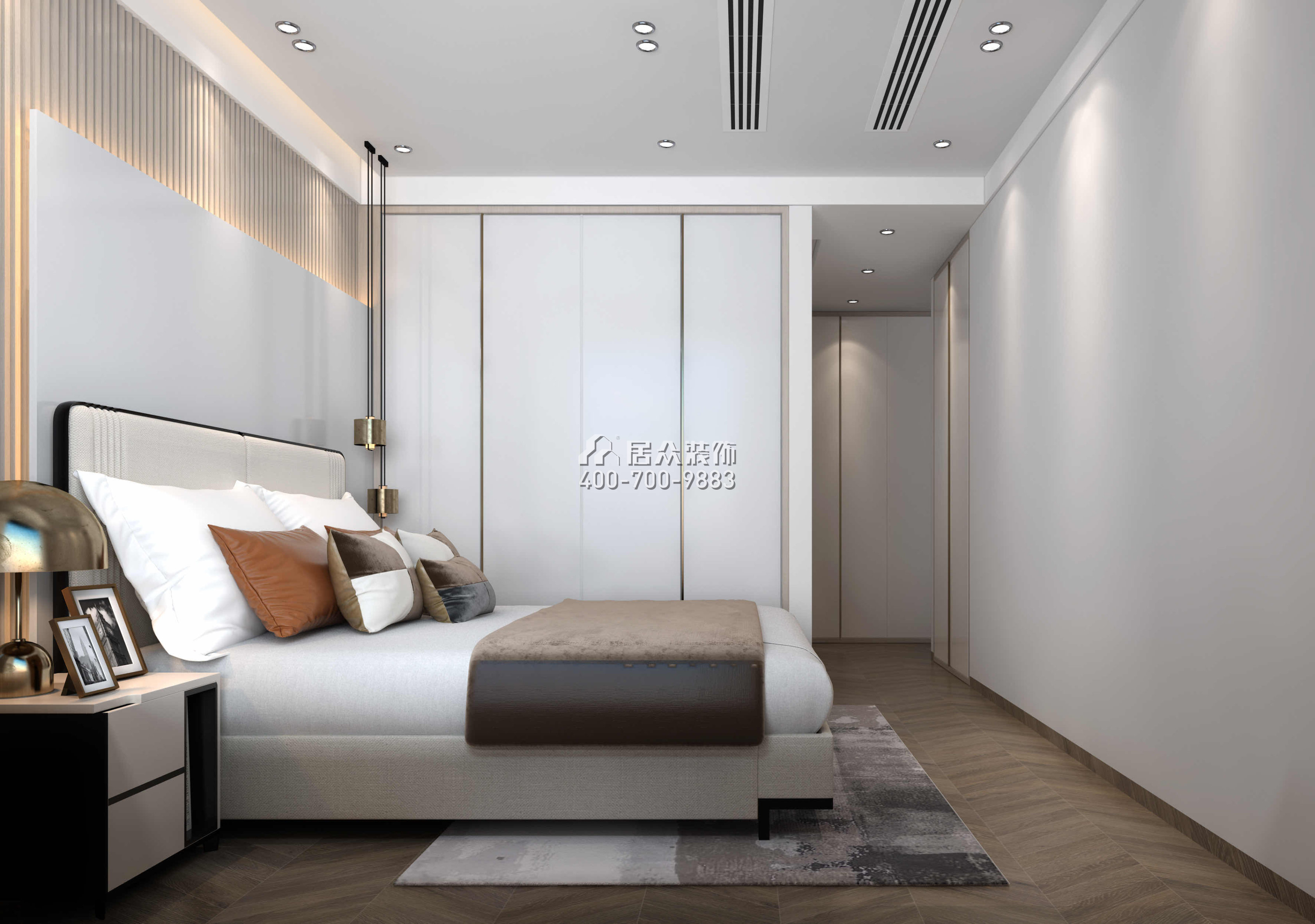 中海銀海灣130平方米現代簡約風格平層戶型臥室裝修效果圖