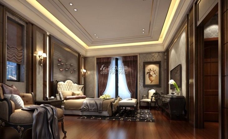 帝庭园350平方米欧式风格别墅户型卧室装修效果图