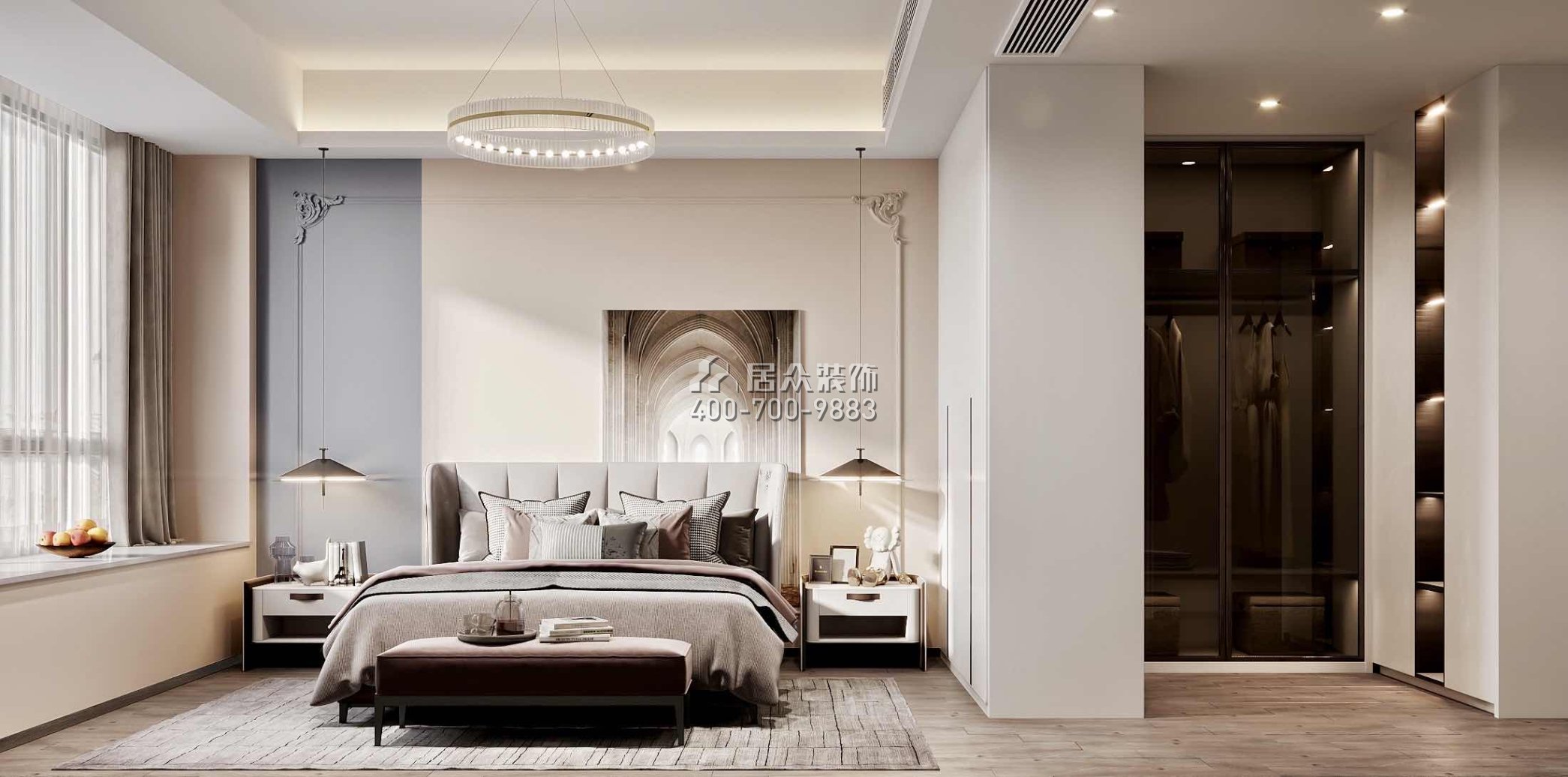 翠湖香山150平方米现代简约风格平层户型卧室装修效果图
