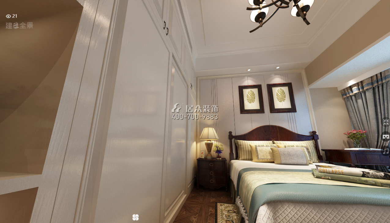 华润城一期88平方米北欧风格平层户型卧室装修效果图