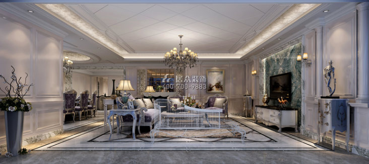 纯水岸十五期210平方米欧式风格平层户型客厅装修效果图
