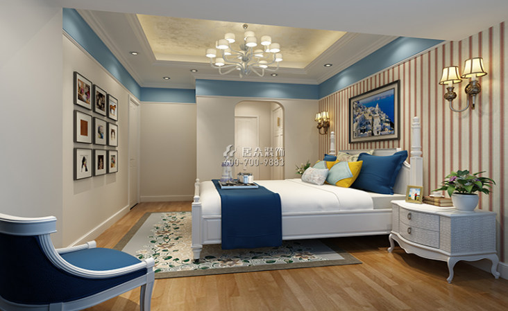 西山银杏106平方米地中海风格平层户型卧室装修效果图