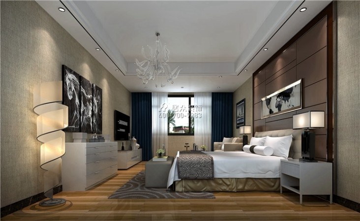 蓝山锦湾563平方米现代简约风格别墅户型卧室装修效果图