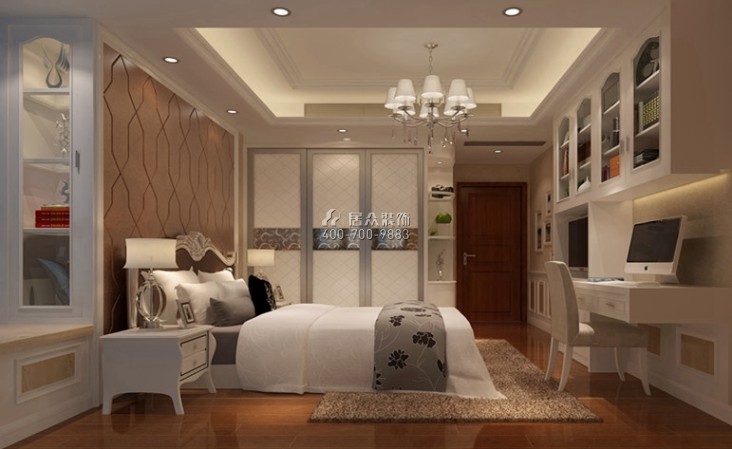 第六都190平方米欧式风格平层户型卧室装修效果图