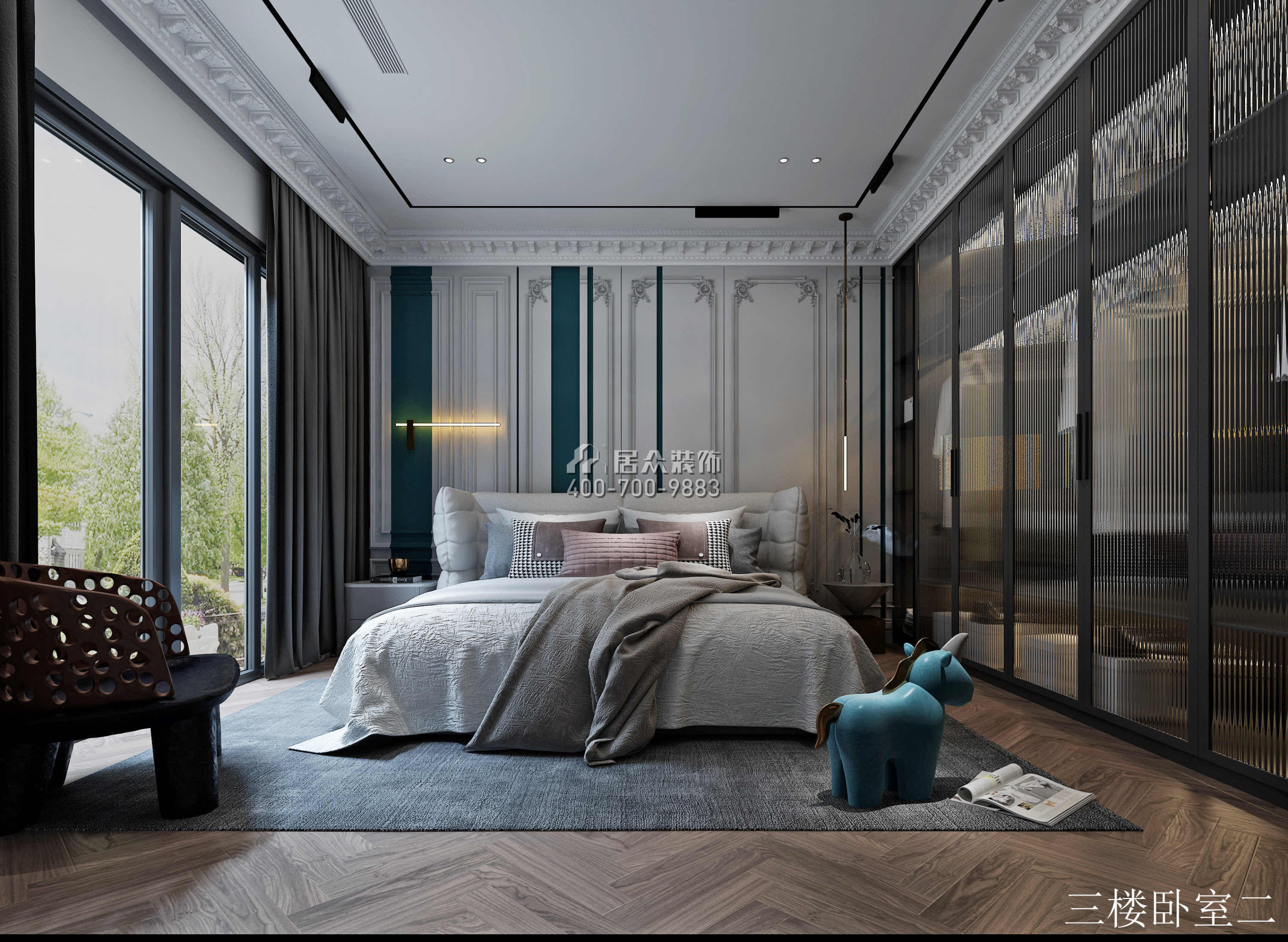 葡萄庄园800平方米欧式风格别墅户型卧室装修效果图
