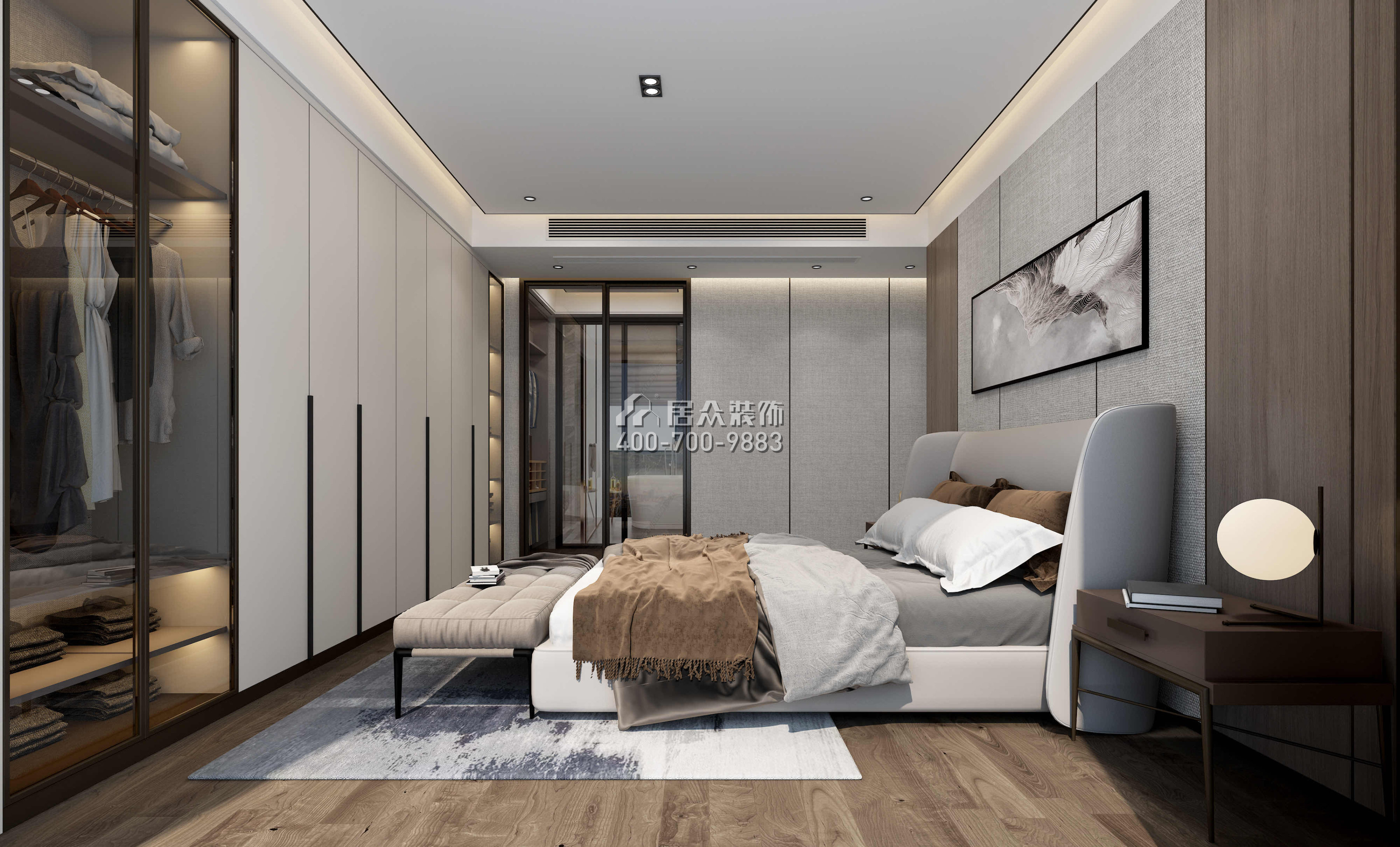 三湘海尚230平方米現代簡約風格平層戶型臥室裝修效果圖