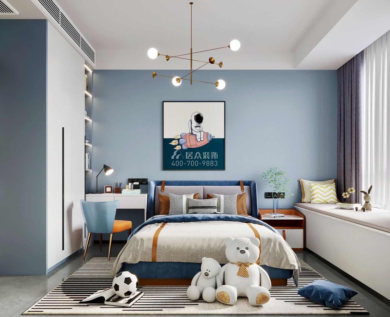翠湖香山150平方米现代简约风格平层户型卧室kok电竞平台效果图
