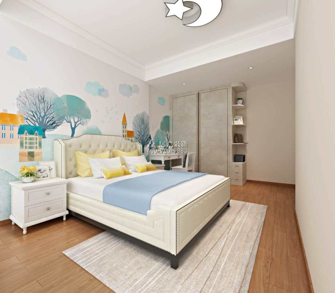 润科华府89平方米现代简约风格平层户型卧室装修效果图