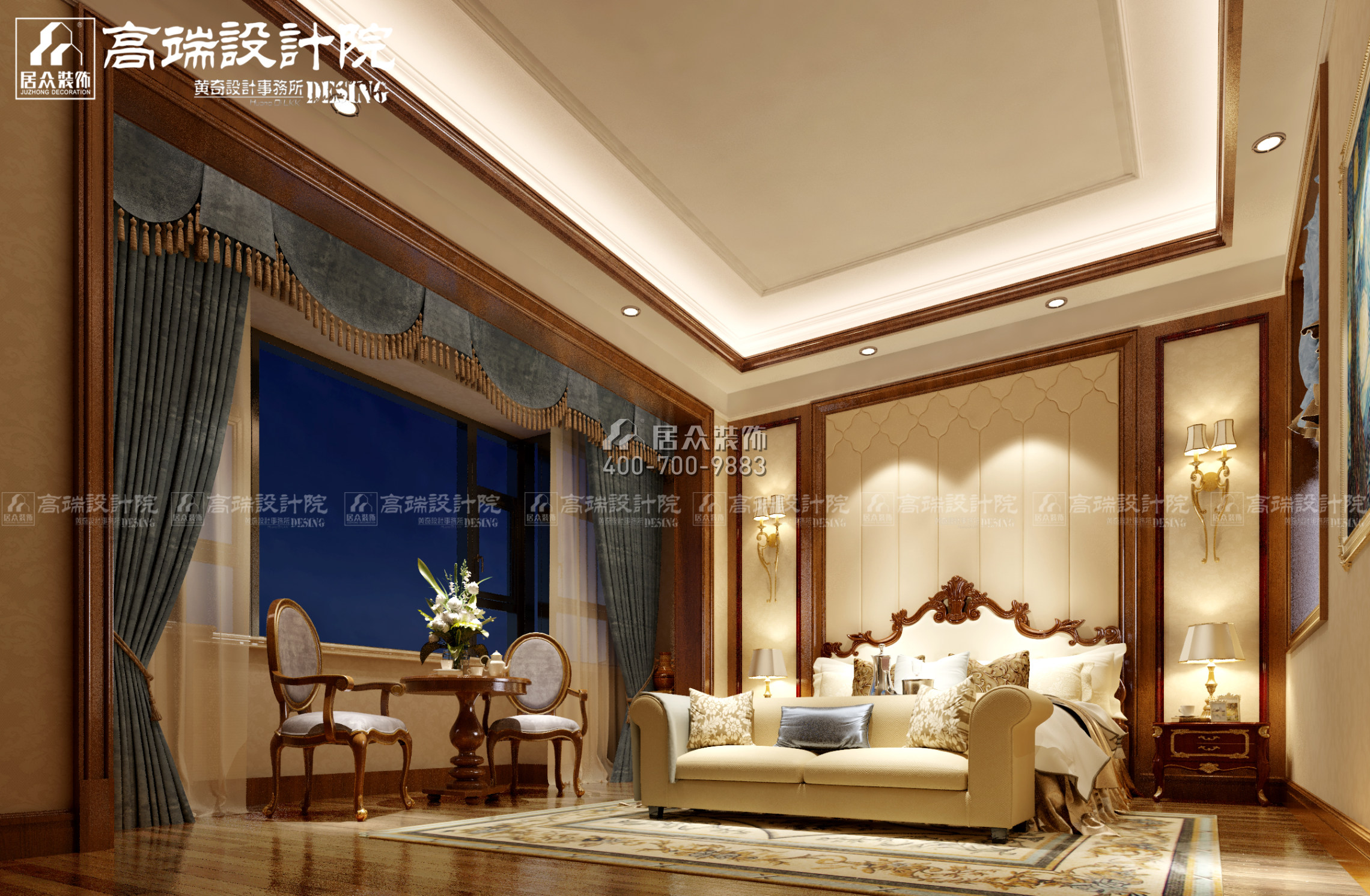 龍湖湘風原著360平方米歐式風格別墅戶型臥室裝修效果圖
