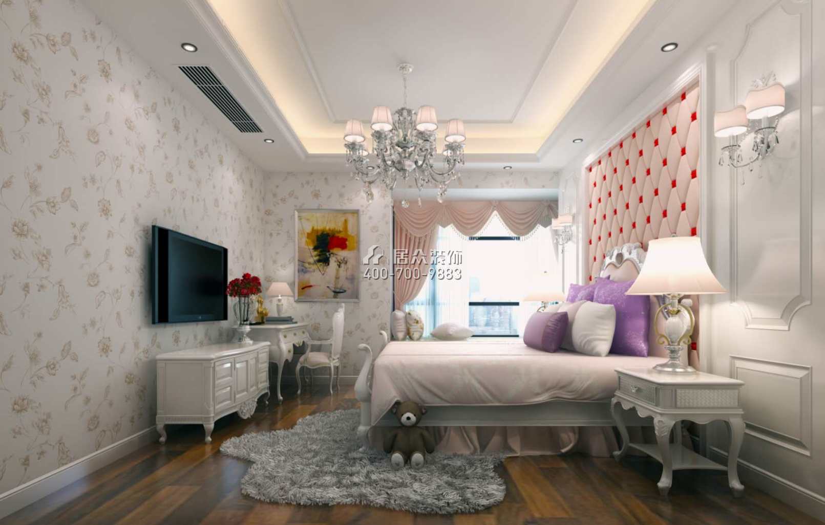 江海碧桂园270平方米欧式风格平层户型卧室kok电竞平台效果图