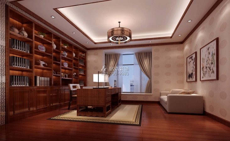 星河丹堤350平方米欧式风格复式户型书房装修效果图
