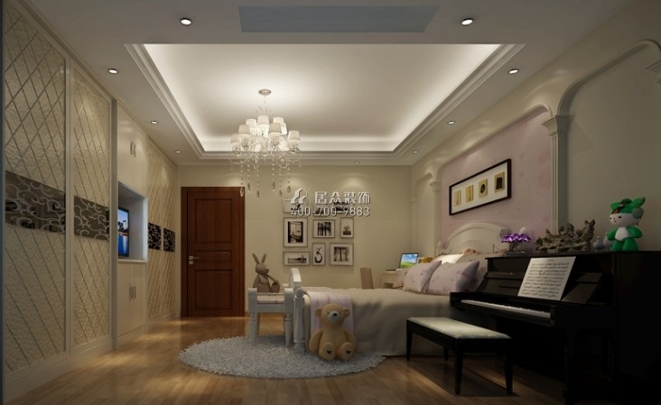 汇景豪庭200平方米美式风格平层户型卧室装修效果图