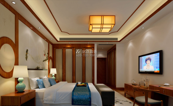 新元花苑220平方米中式风格复式户型卧室装修效果图