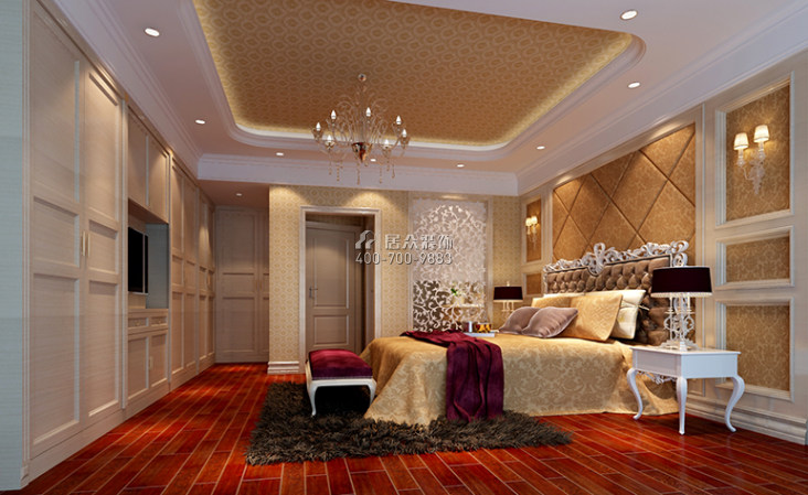 华晨御园136平方米欧式风格平层户型卧室装修效果图