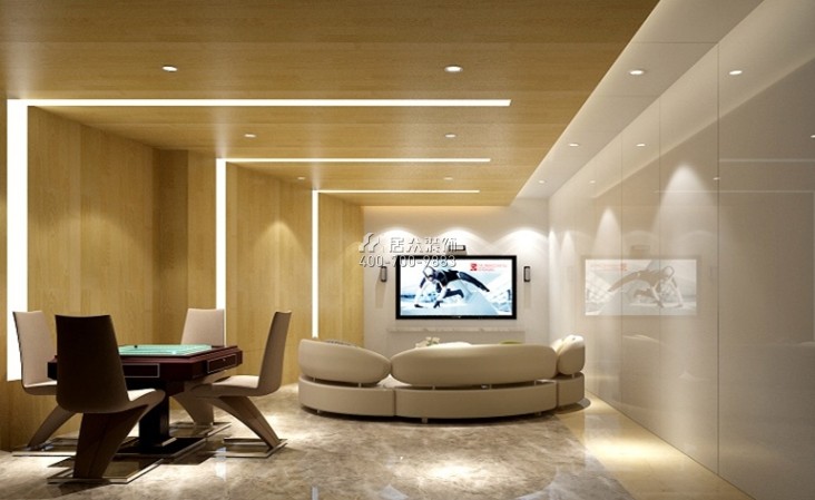 美的君兰高尔夫420平方米现代简约风格别墅户型娱乐室装修效果图