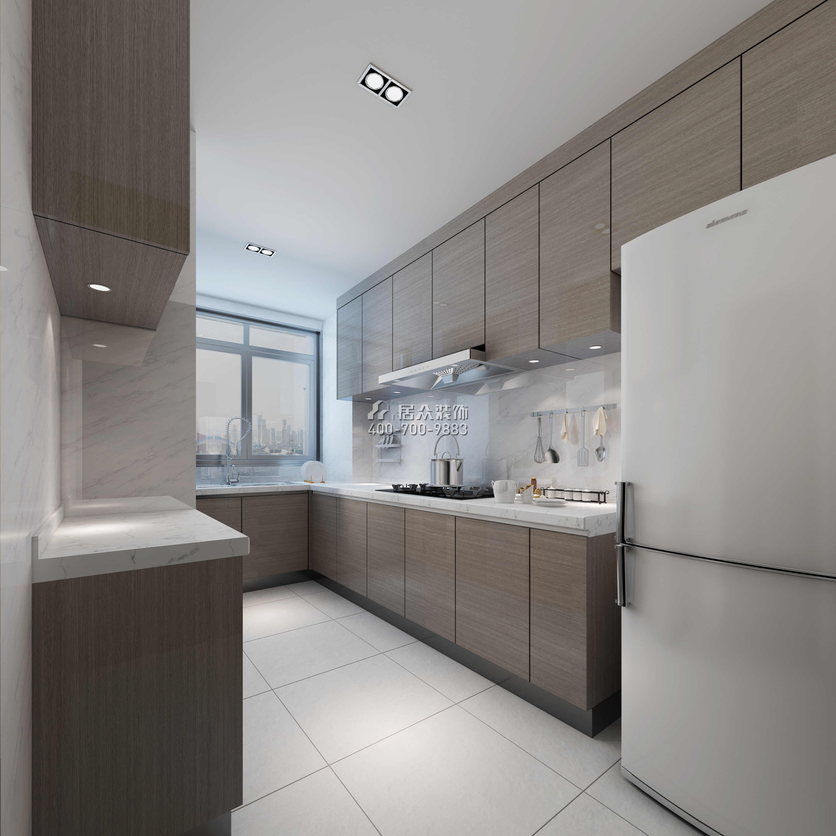 山语清晖一期178平方米现代简约风格平层户型厨房装修效果图