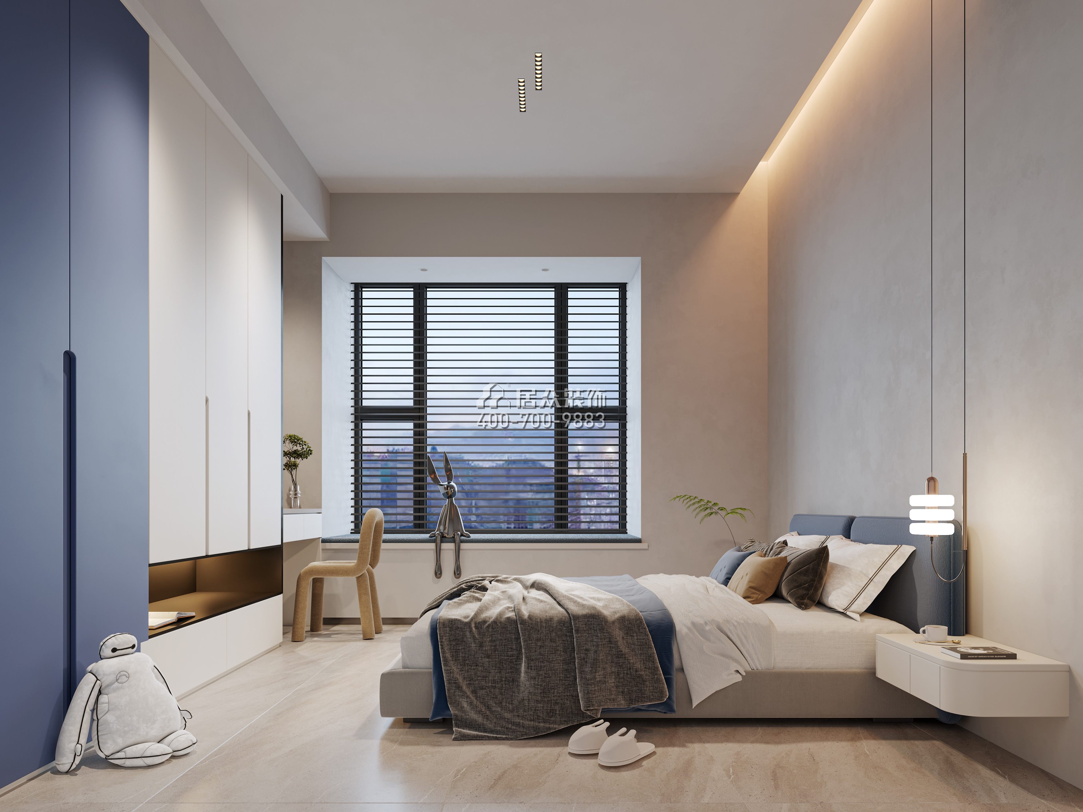 中澳春城180平方米现代简约风格平层户型卧室装修效果图