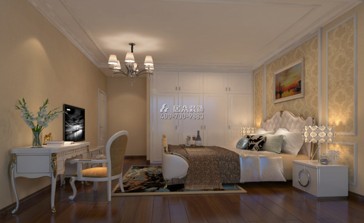 维港半岛131平方米欧式风格平层户型卧室装修效果图