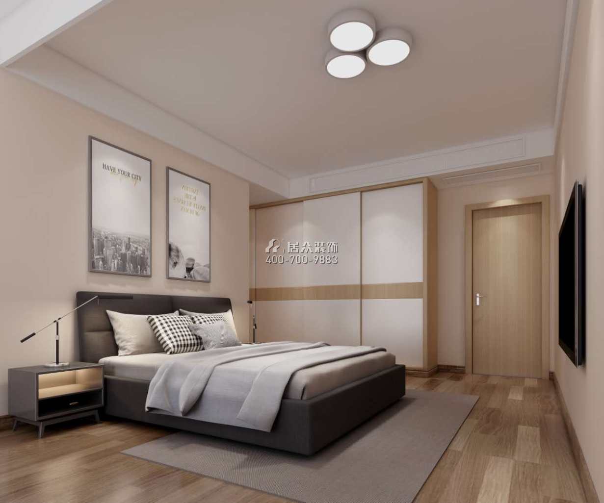 锦江豪庭220平方米现代简约风格平层户型卧室装修效果图