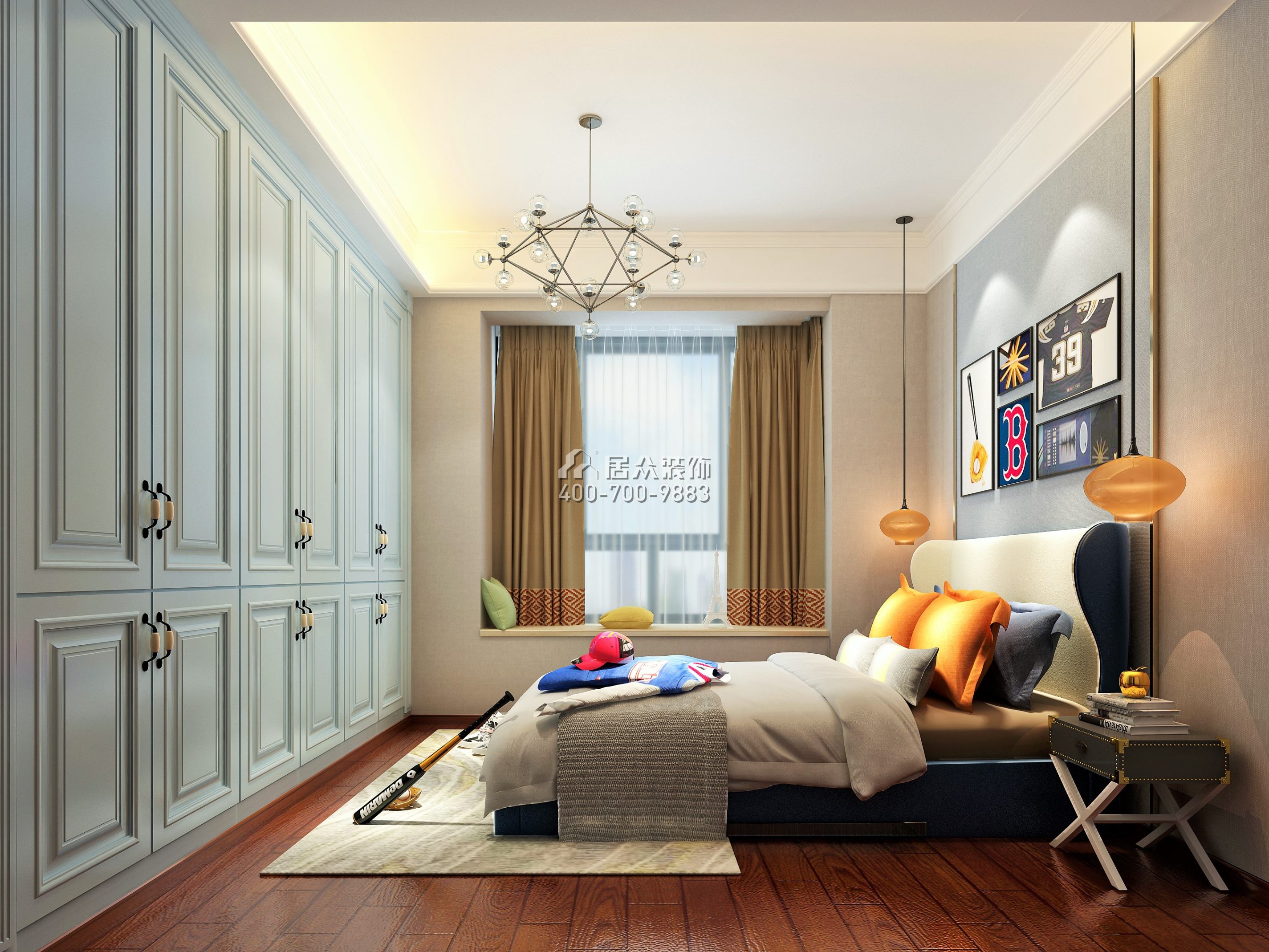 海逸豪庭170平方米中式風格別墅戶型臥室裝修效果圖