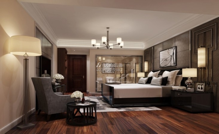 珠江罗马新都135平方米现代简约风格复式户型卧室装修效果图