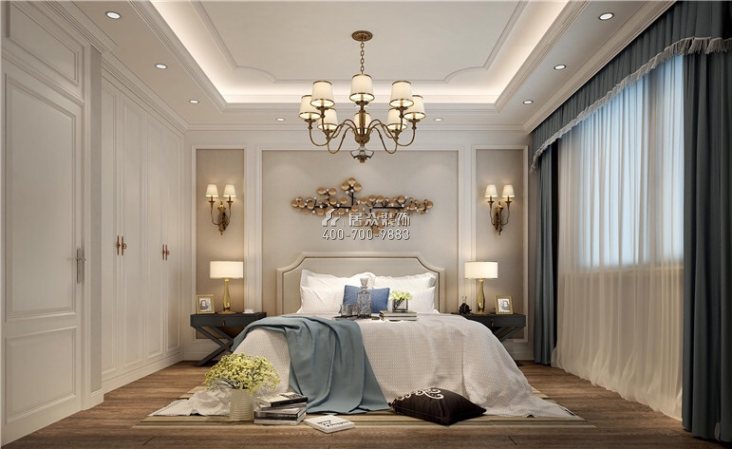 联投东方华府二期83平方米欧式风格平层户型卧室装修效果图