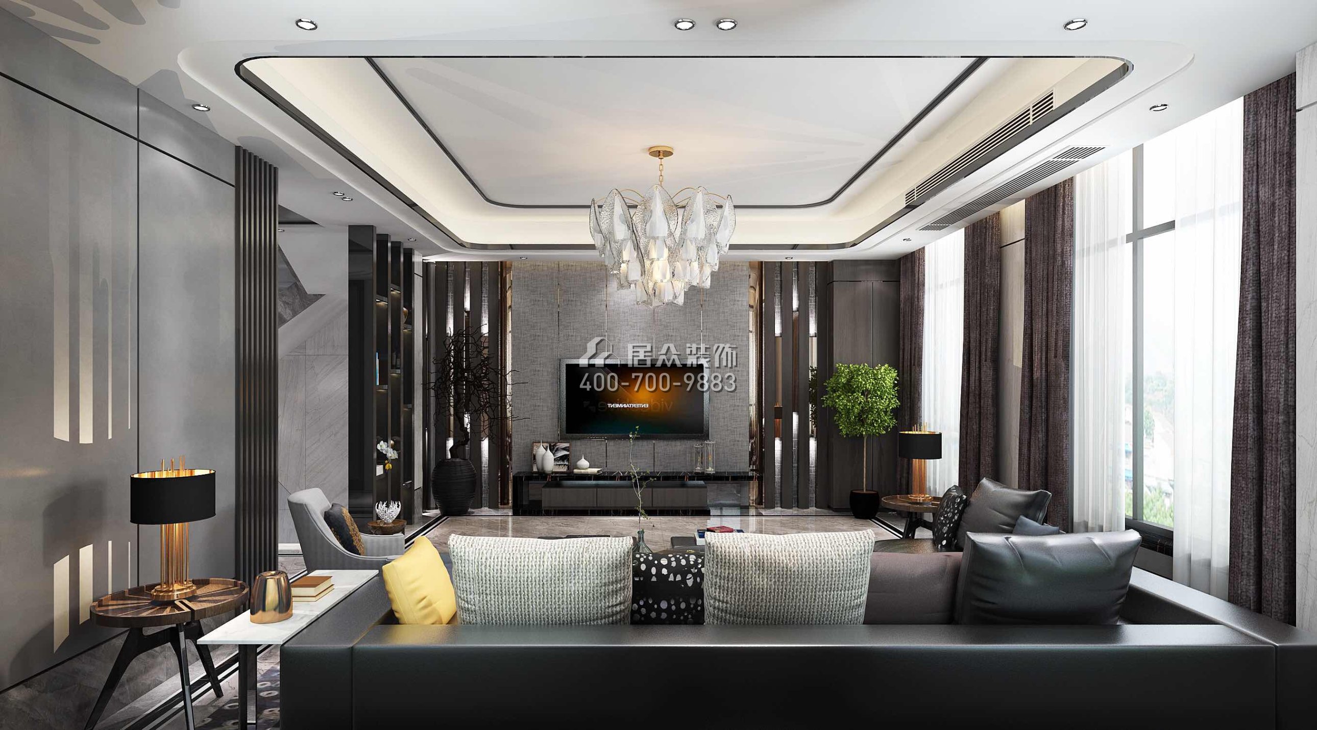 龍光水悅龍灣500平方米現代簡約風格別墅戶型客廳裝修效果圖