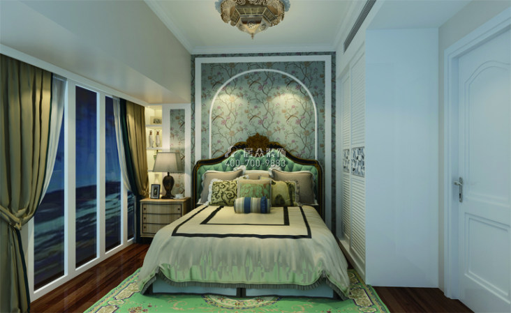 保利拉斐公馆240平方米欧式风格复式户型卧室装修效果图