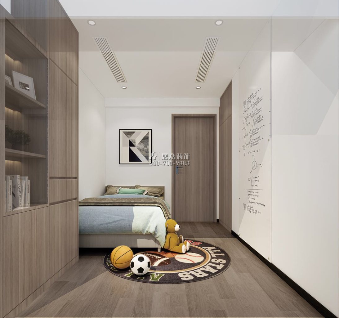 前海东岸142平方米现代简约风格平层户型卧室装修效果图