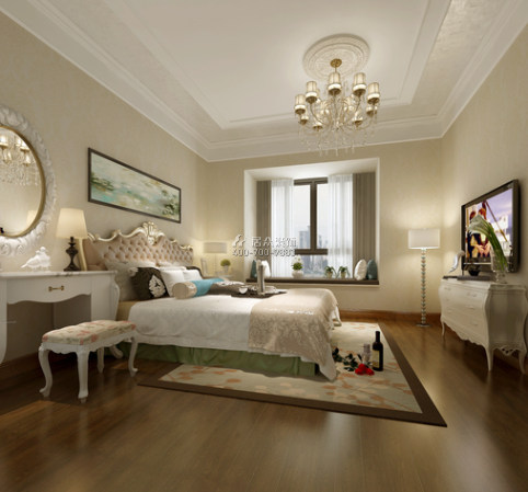 保利中悅140平方米歐式風格平層戶型臥室裝修效果圖