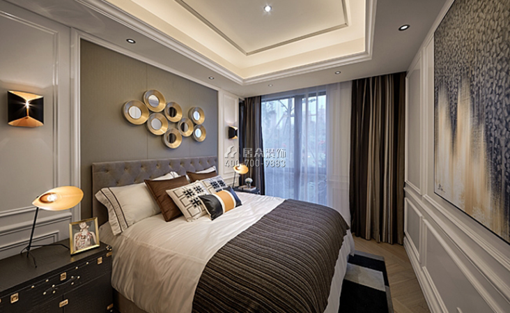大华海派风范90平方米现代简约风格平层户型卧室装修效果图