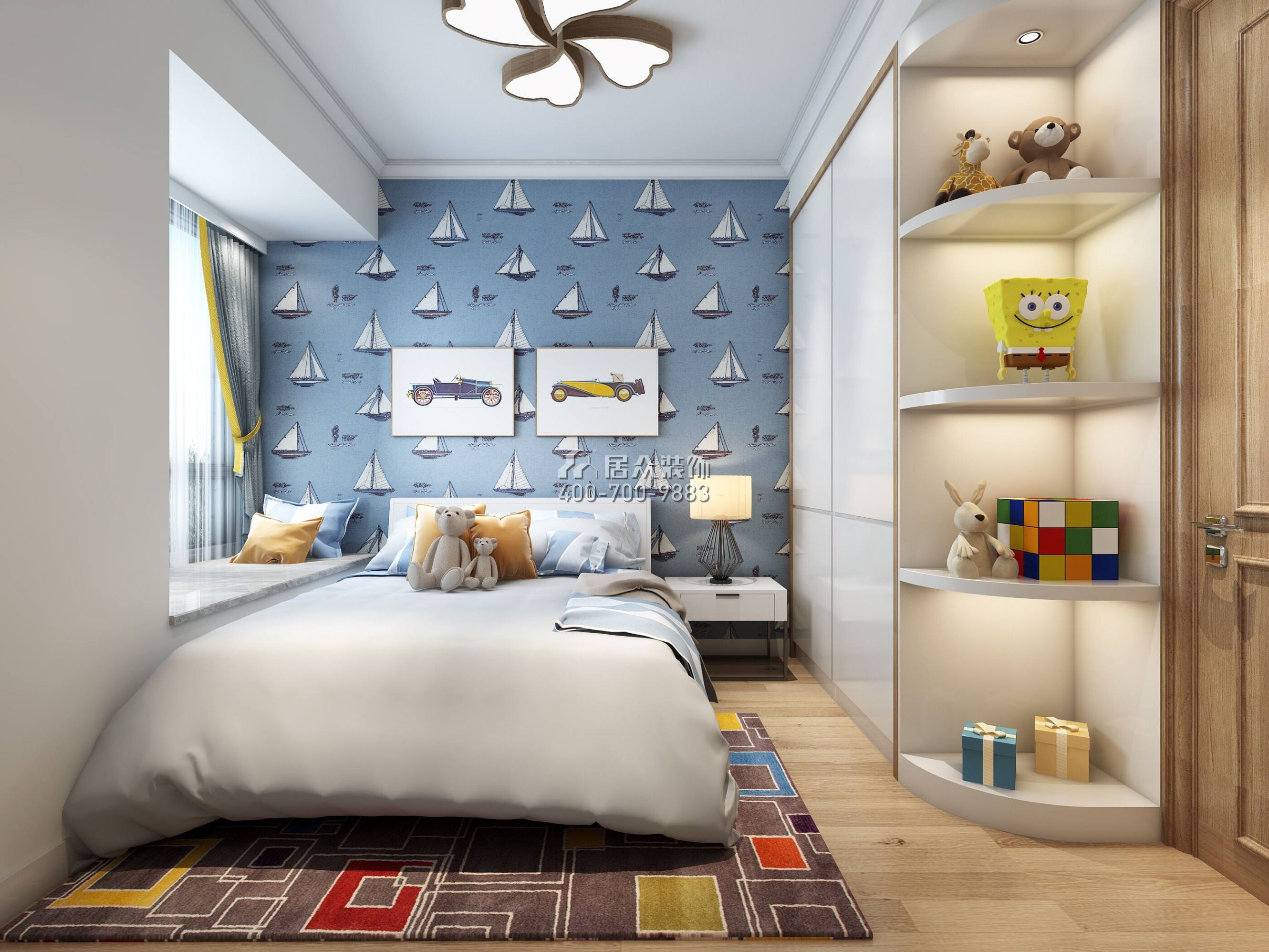 金桃园一期168平方米北欧风格复式户型卧室装修效果图