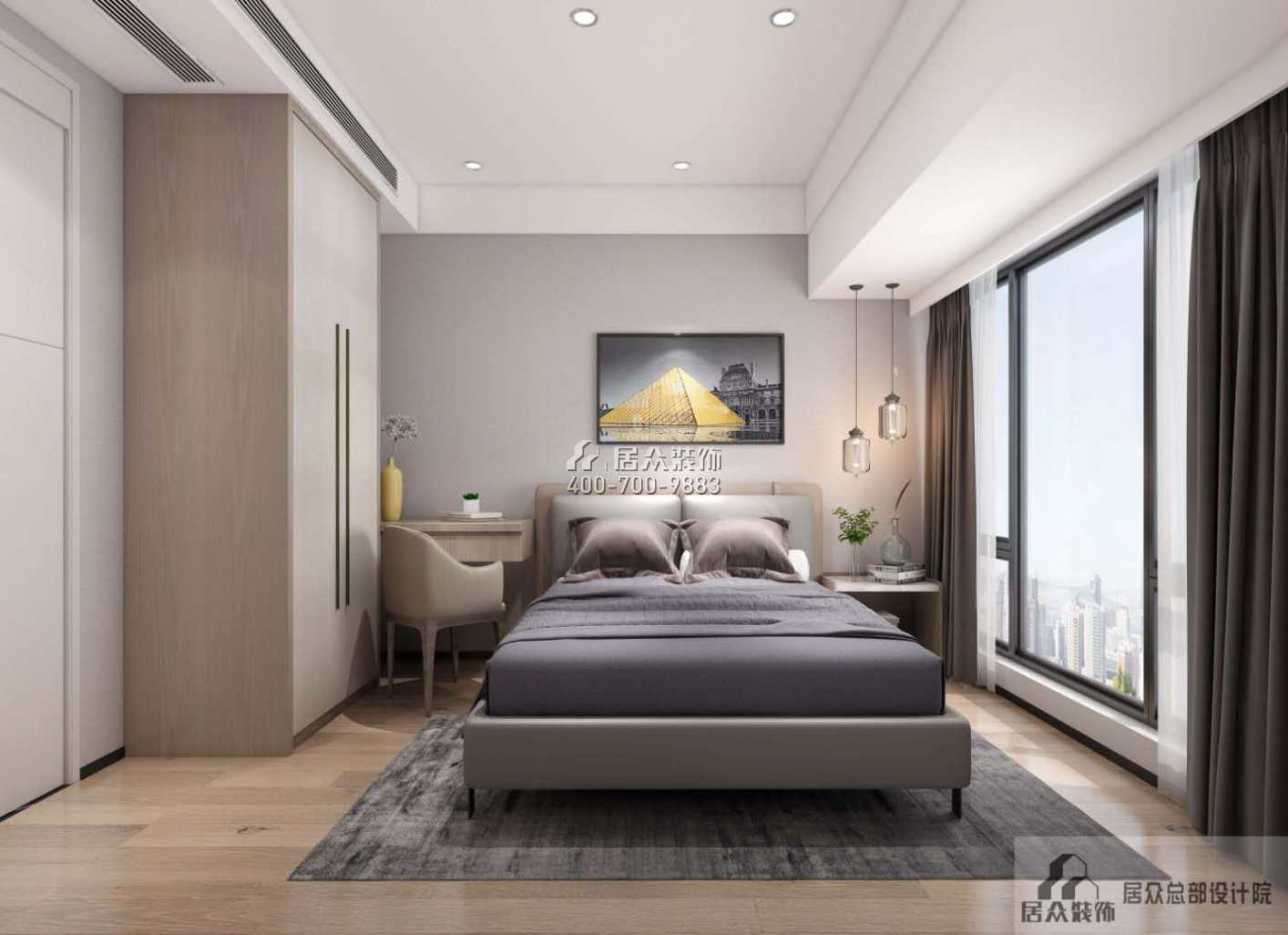 合正观澜汇165平方米现代简约风格平层户型卧室装修效果图