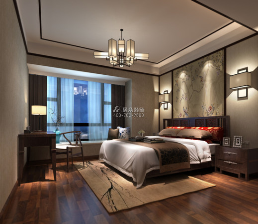 星汇名庭150平方米中式风格平层户型卧室装修效果图