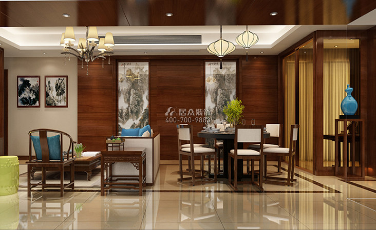 天悦南湾89平方米中式风格平层户型餐厅装修效果图