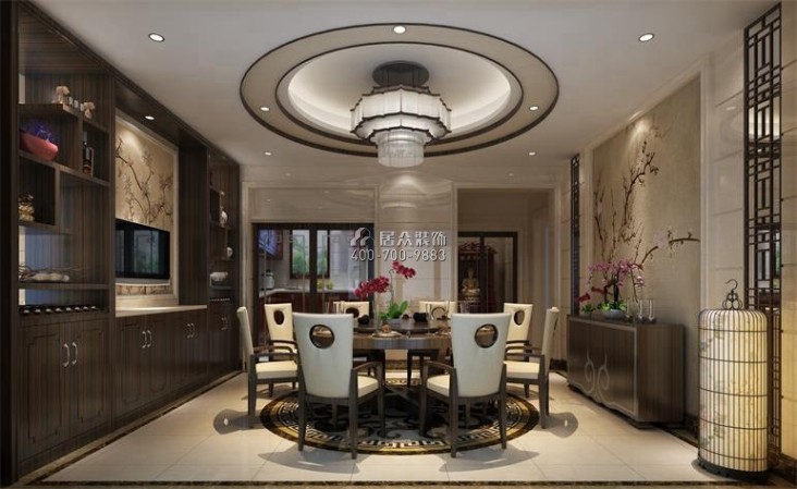 大信君汇湾560平方米中式风格别墅户型餐厅（中国）科技有限公司官网效果图