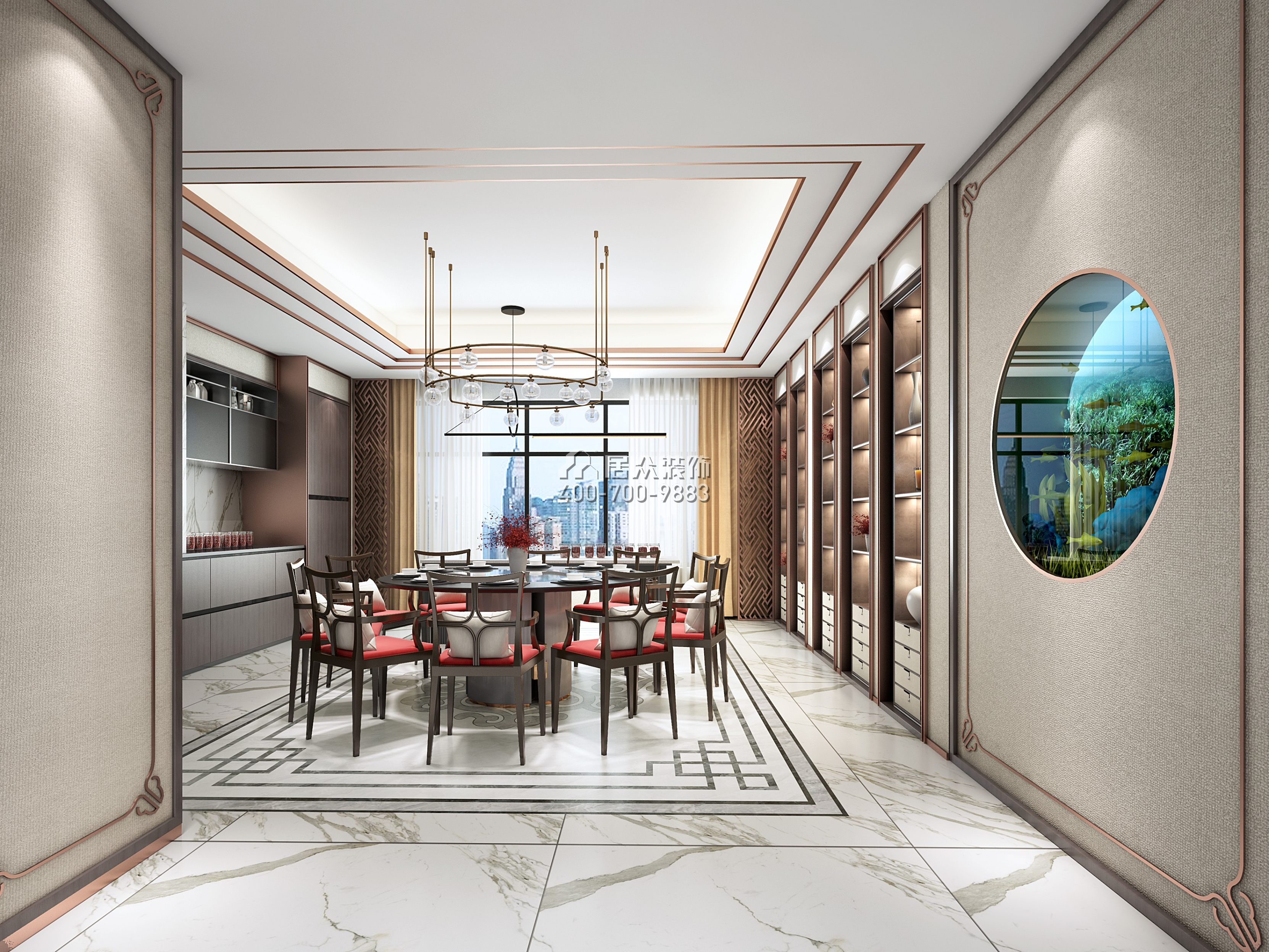 君华御庭280平方米中式风格复式户型餐厅（中国）科技有限公司官网效果图