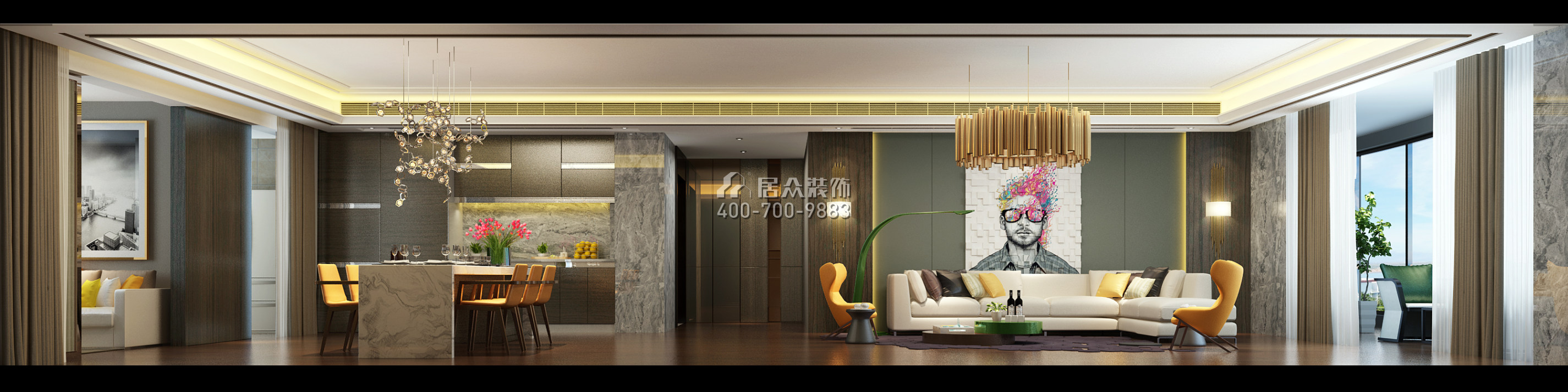 融科紫檀250平方米其他风格平层户型客厅装修效果图